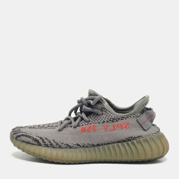 Yeezy X Adidas Grey Knit Fabric Boost 350 V2 Beluga 2.0 Sneakers Size 38